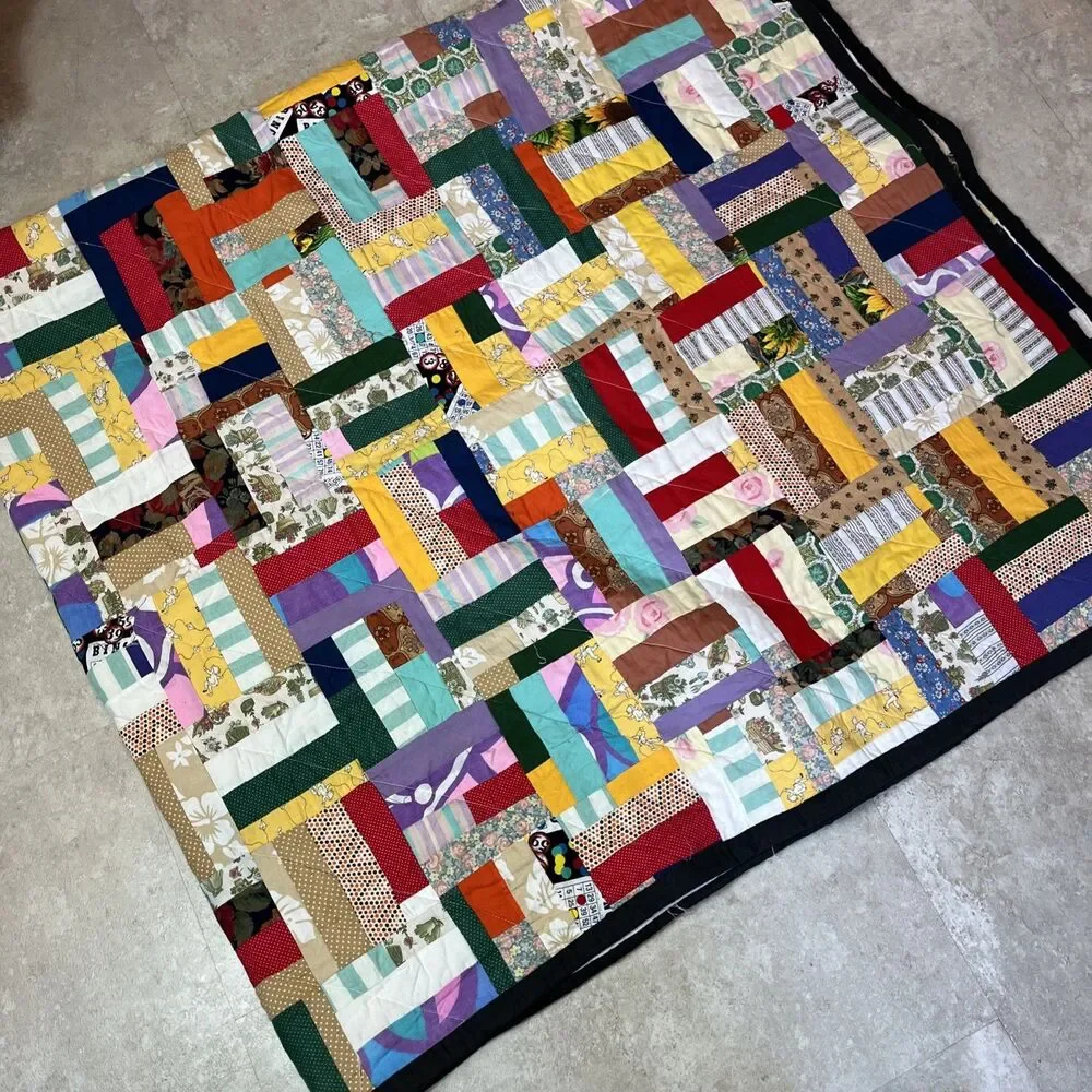 Vintage Handmade Scrappy Quilt 80